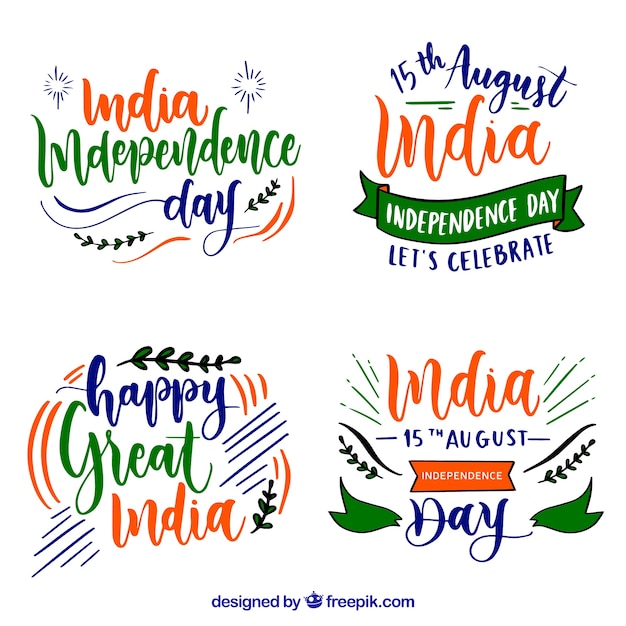 Etiquetas del día de la independencia de la india