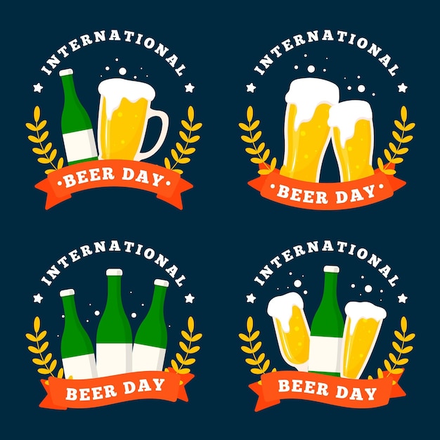 Vector gratuito etiquetas del día internacional de la cerveza