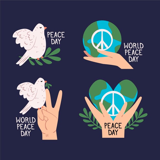 Etiquetas del día internacional de la paz