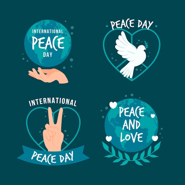 Etiquetas del día internacional de la paz