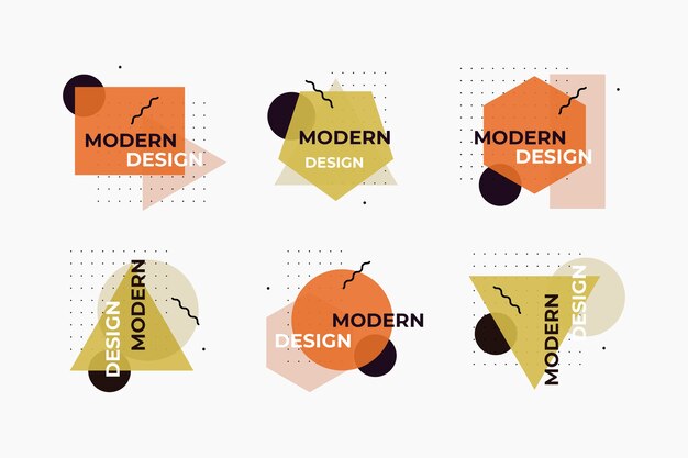 Etiquetas de diseño gráfico de estilo geométrico