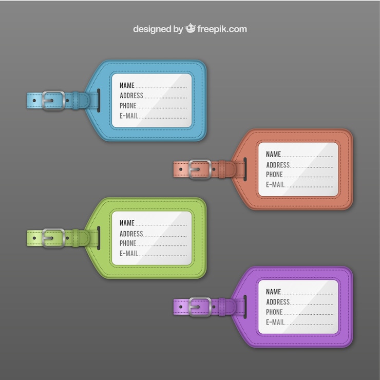 Vector gratuito etiquetas de equipaje