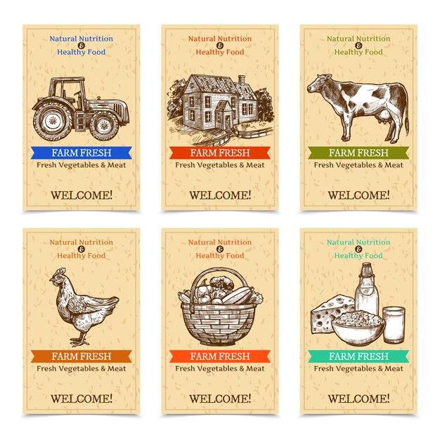 Etiquetas de granja Banners