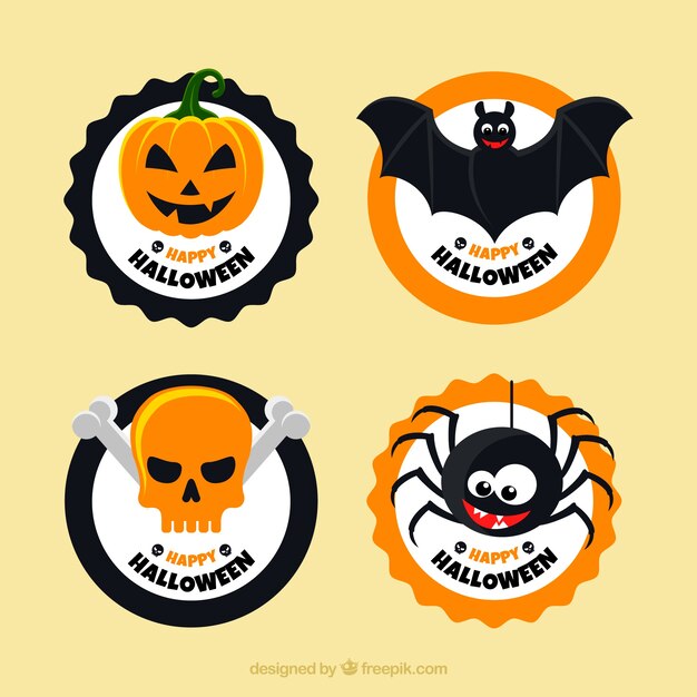 Etiquetas de halloween con estilo gracioso