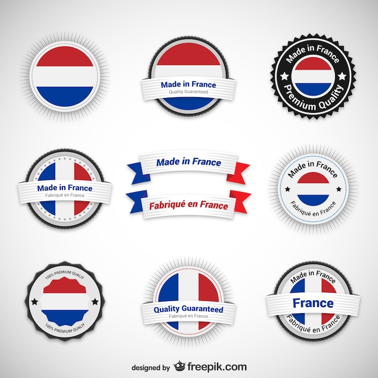 Vector gratuito etiquetas de hecho en francia