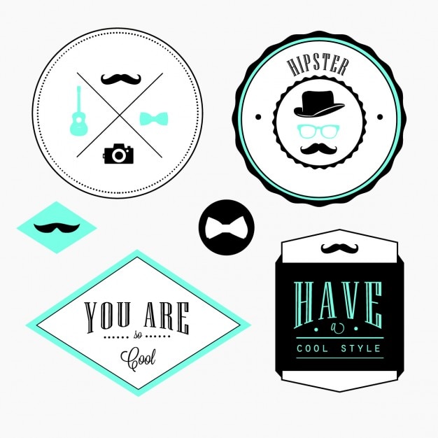 Vector gratuito etiquetas hipster