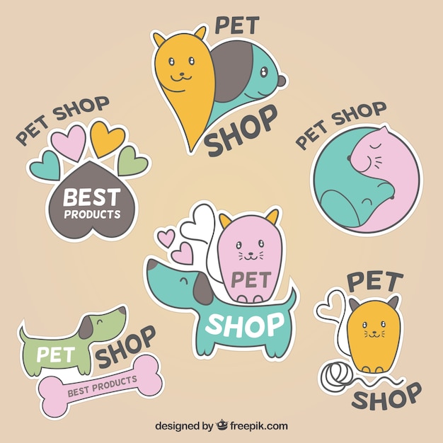 Etiquetas lindas para tienda de mascotas