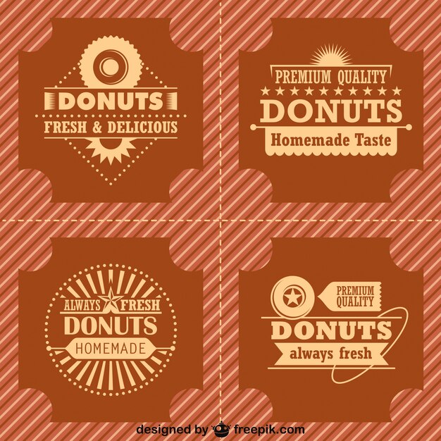 Etiquetas para marketing de donas estilo retro