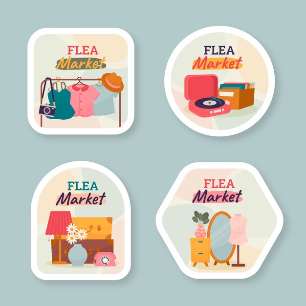 Etiquetas de mercadillo de segunda mano