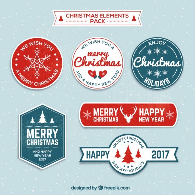 Etiquetas de navidad y año nuevo