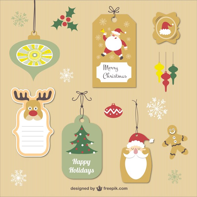 Etiquetas de Navidad vintage