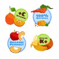 Vector gratuito etiquetas de nutrición de alimentos de diseño plano