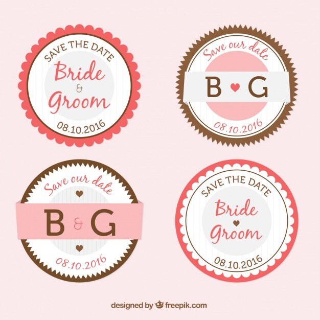Etiquetas retro para bodas