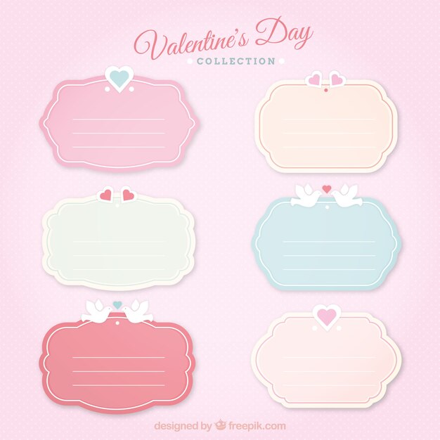Etiquetas retro del día de San Valentín