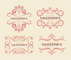 Vector gratuito etiquetas de san valentín