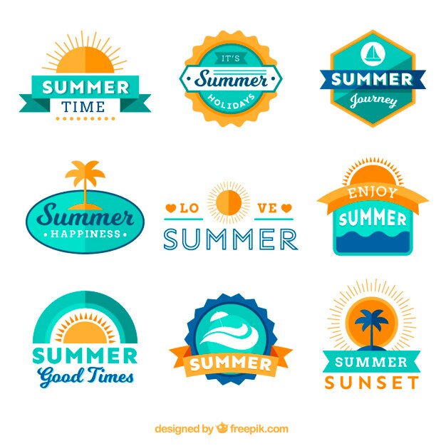 Etiquetas turquesas de verano