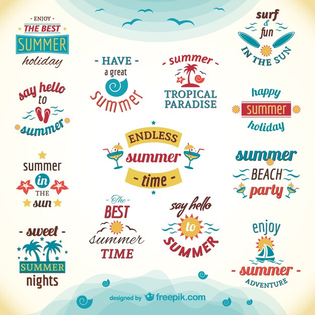 Etiquetas de vacaciones de verano