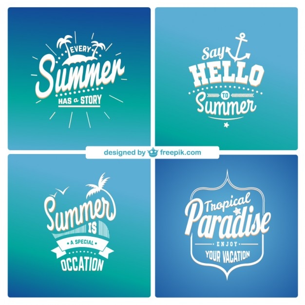 Vector gratuito etiquetas de verano