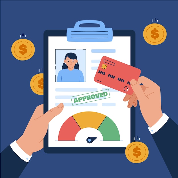 Evaluación crediticia aprobada de diseño plano