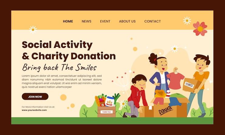 Vector gratuito evento benéfico plano dibujado a mano