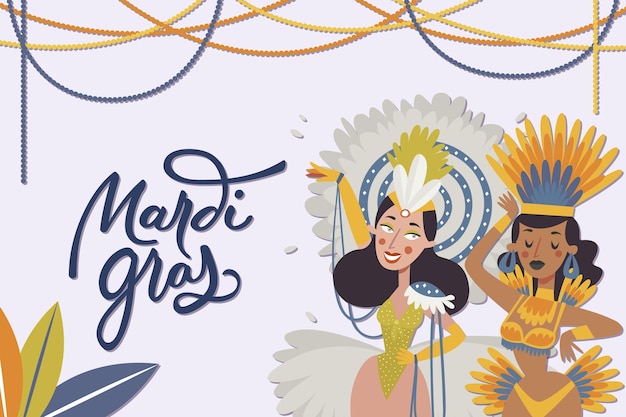 Vector gratuito evento de celebración de mardi gras de diseño plano