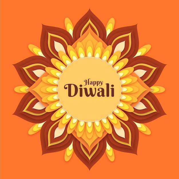 Vector gratuito evento cultural de diwali en estilo papel