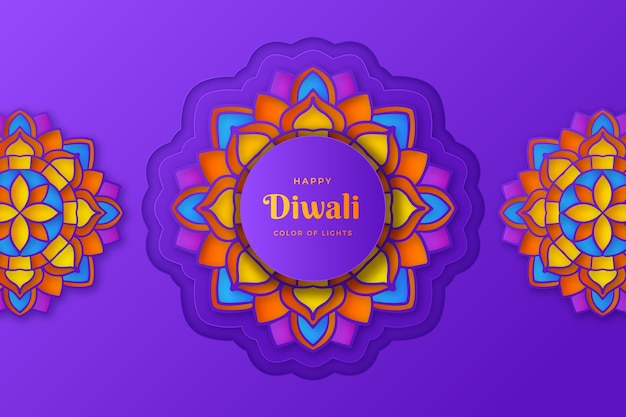 Vector gratuito evento cultural de diwali estilo papel