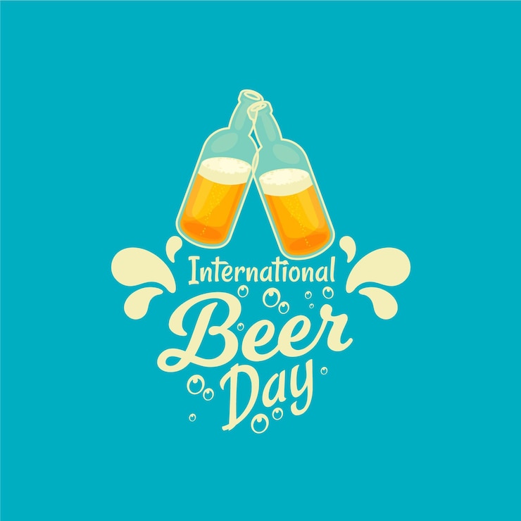 Vector gratuito evento del día de la cerveza con mano sosteniendo la taza