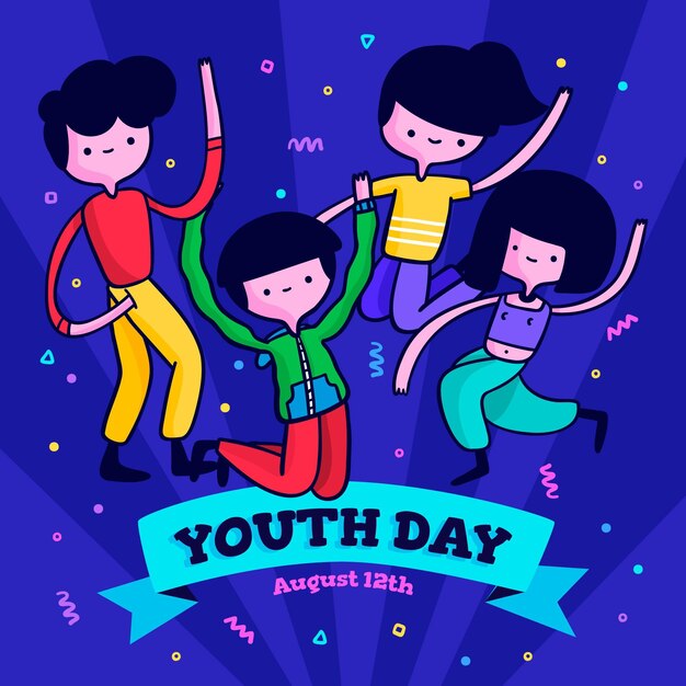 Evento del día de la juventud de diseño plano