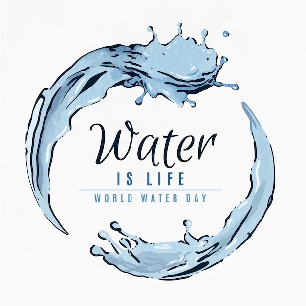 Evento del día mundial del agua en acuarela