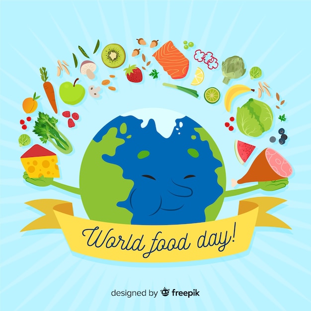 Vector gratuito evento del día mundial de la comida dibujado a mano