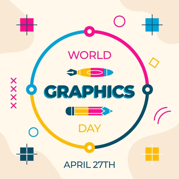 Vector gratuito evento del día mundial de los gráficos planos