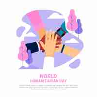 Vector gratuito evento del día mundial humanitario de diseño plano