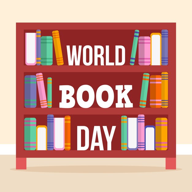 Evento del día mundial del libro de diseño plano