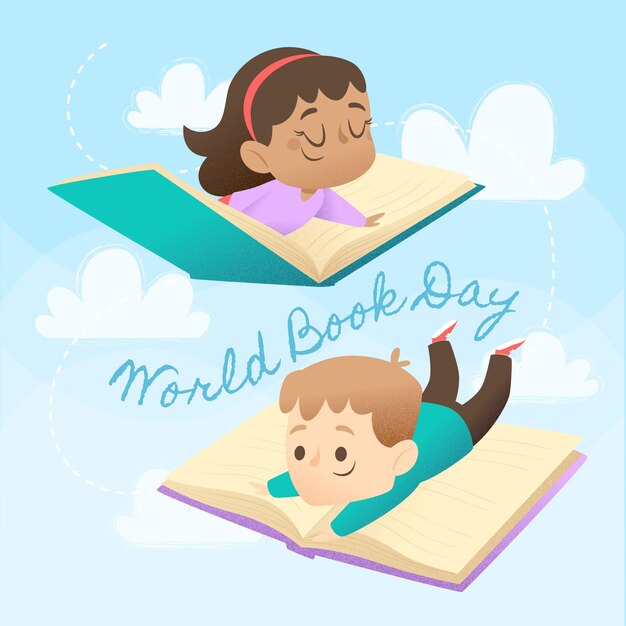Evento del día mundial del libro de diseño plano