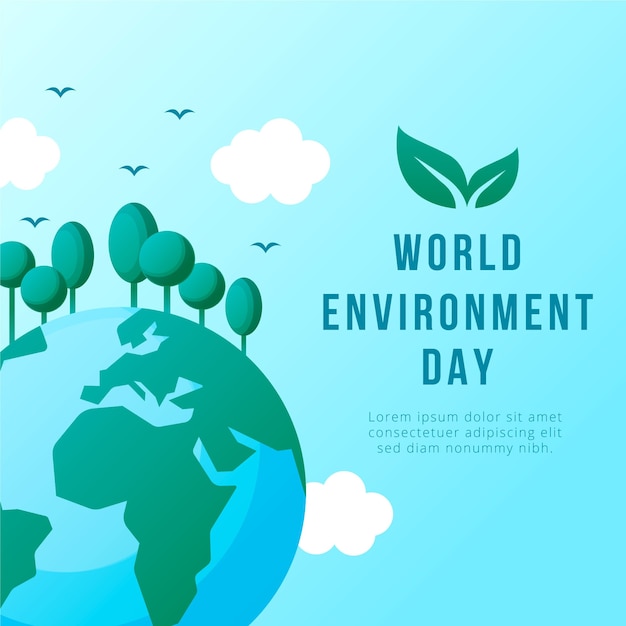 Evento del día mundial del medio ambiente de diseño plano