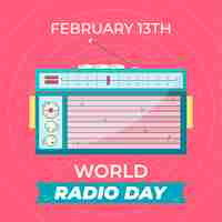Vector gratuito evento del día mundial de la radio dibujado a mano ilustrado