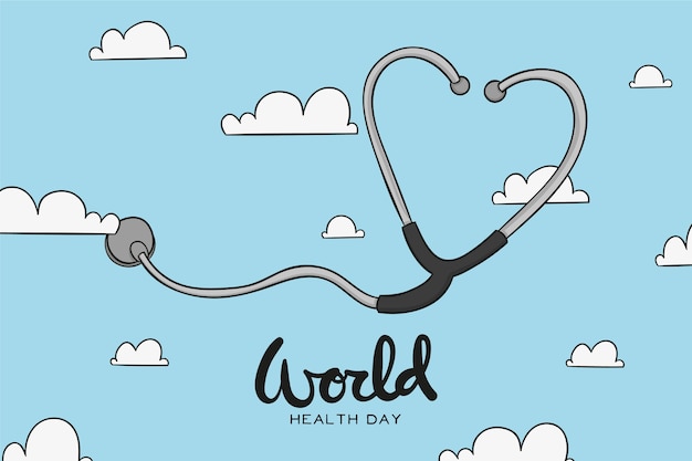 Evento del día mundial de la salud dibujado a mano
