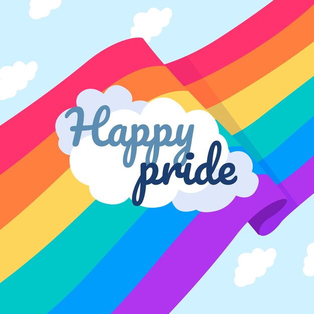 Evento del día del orgullo con celebración de la bandera