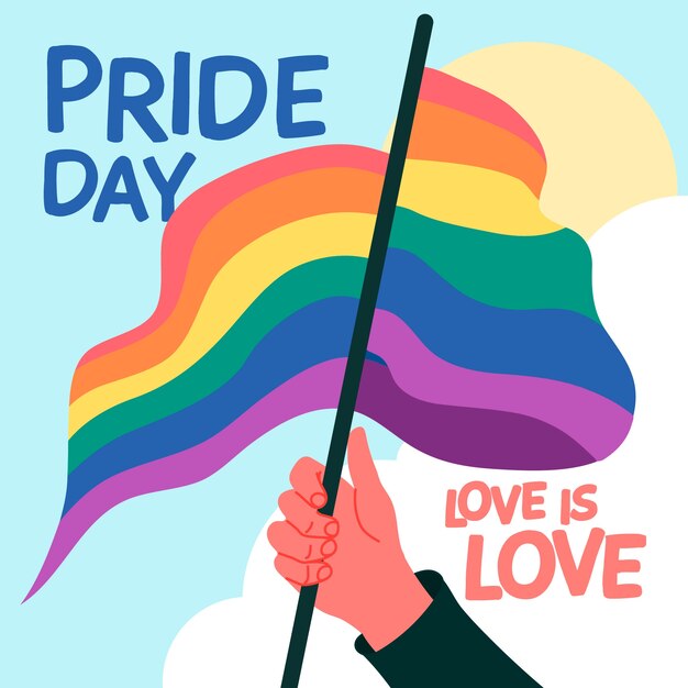 Evento del día del orgullo con tema de bandera