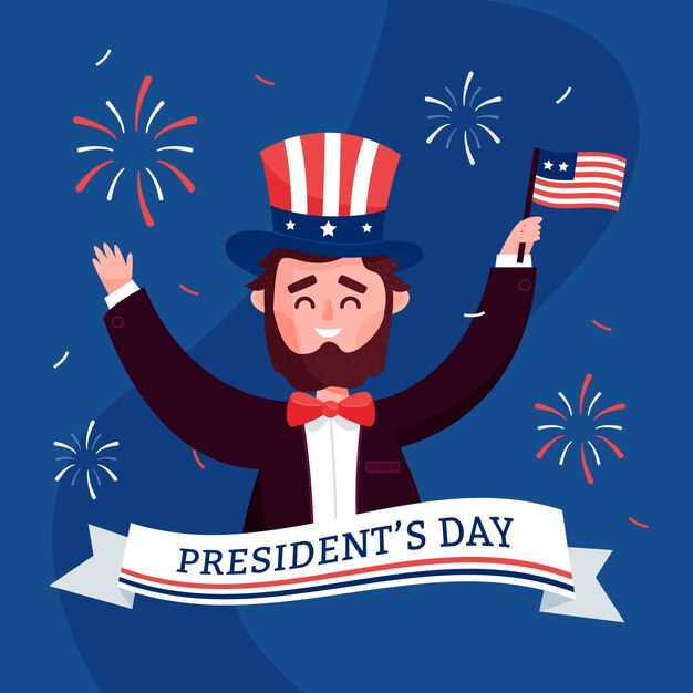 Evento de día de presidentes de diseño plano