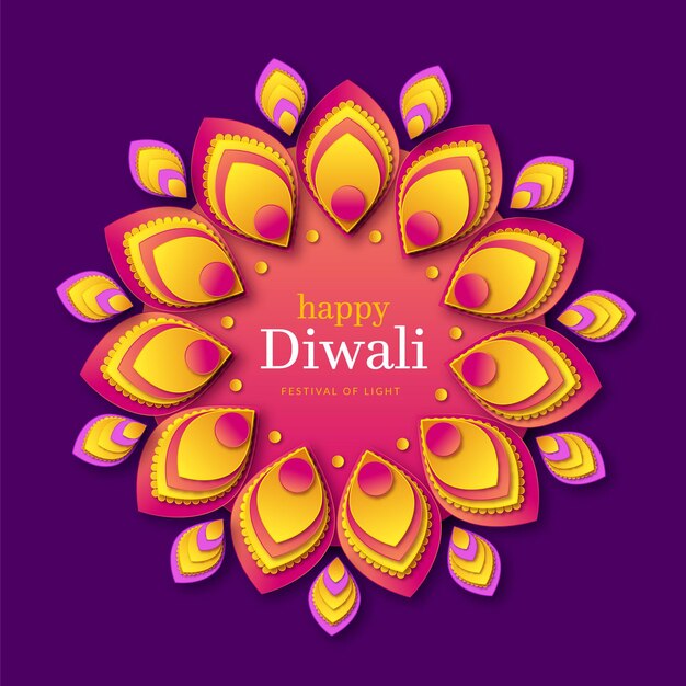 Evento de Diwali en estilo papel