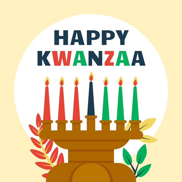 Evento de Kwanzaa con candelabros ilustrados