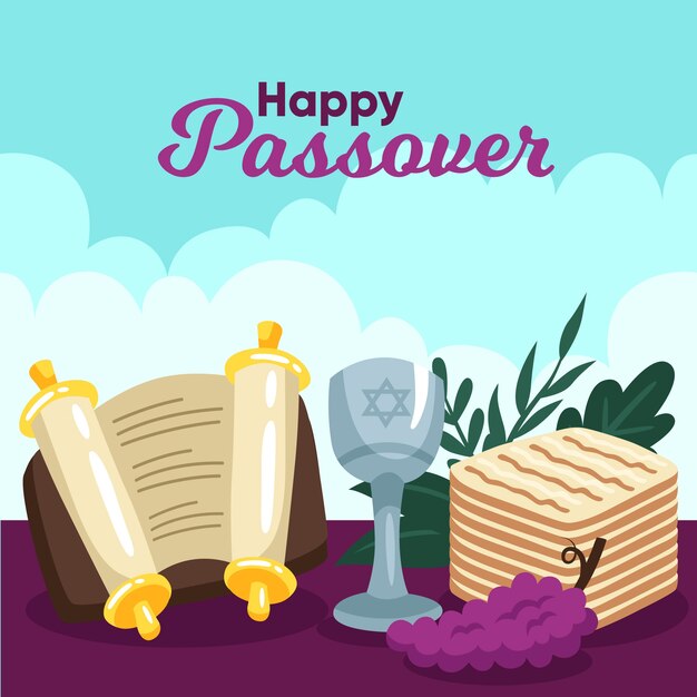 Evento de pascua feliz de diseño plano