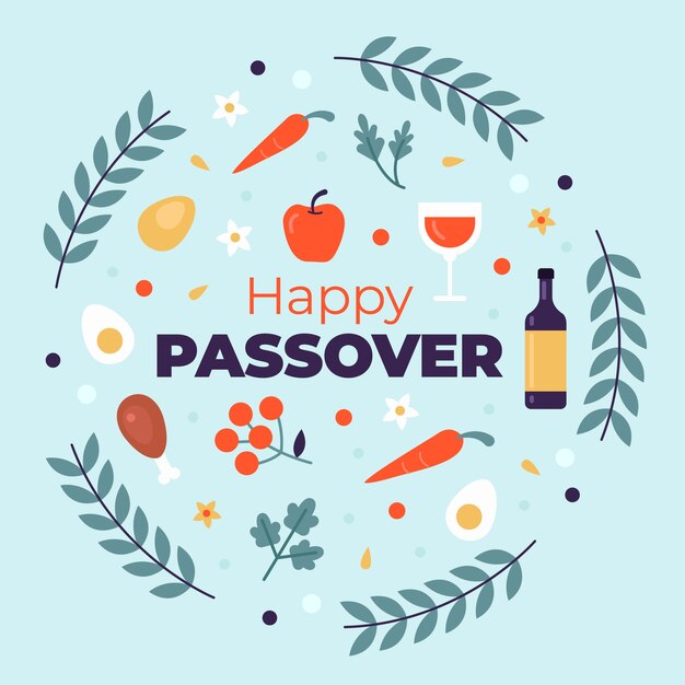 Evento de pesach de diseño plano