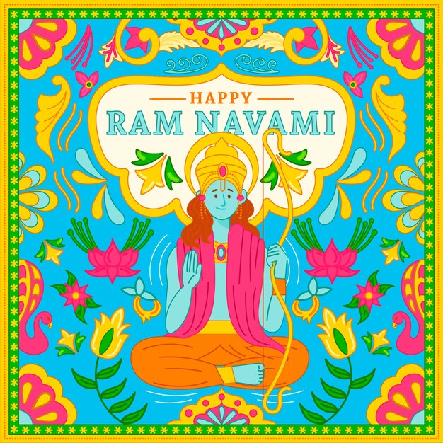 Evento ram navami dibujado a mano