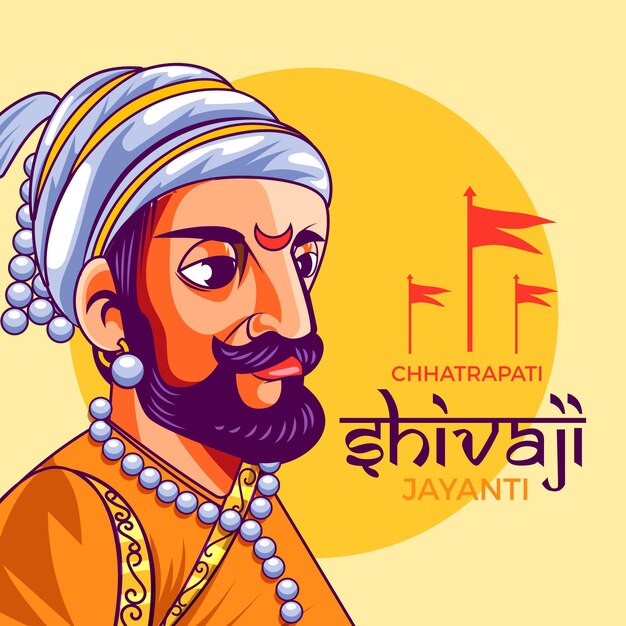 Evento de shivaji jayanti ilustrado