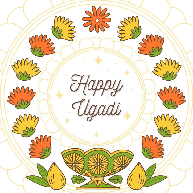 Evento ugadi dibujado a mano