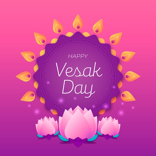 Vector gratuito evento vesak de estilo plano