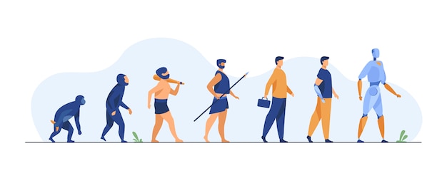 Evolución humana del mono al cyborg
